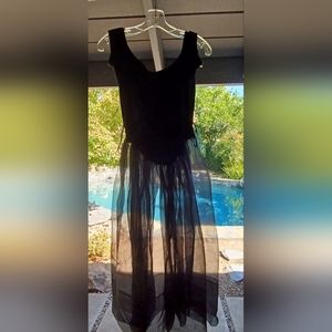 80s Vintage Betsey Johnson black dress with sash size 10